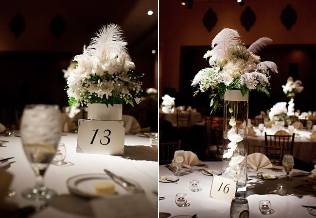 A Glam 1920s-Inspired Wedding with Feather Accents by Amanda Donaho Photography