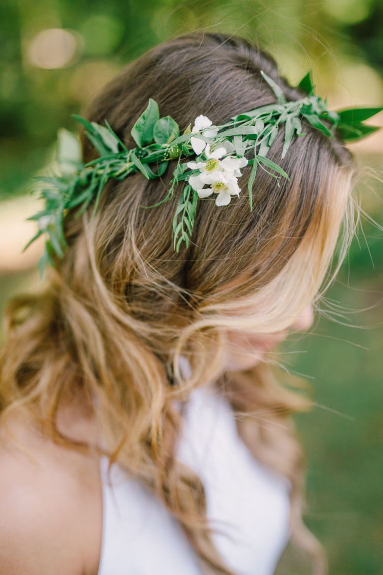 Flower Crown Wedding Hairstyles for Brides and Flower Girls