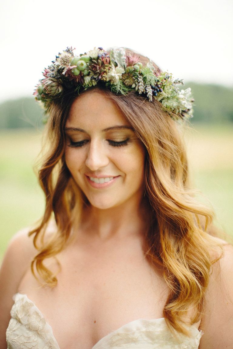 Flower Crown Wedding Hairstyles for Brides and Flower Girls