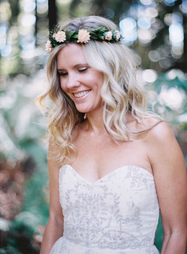 Flower Crown Wedding Hairstyles for Brides and Flower Girls