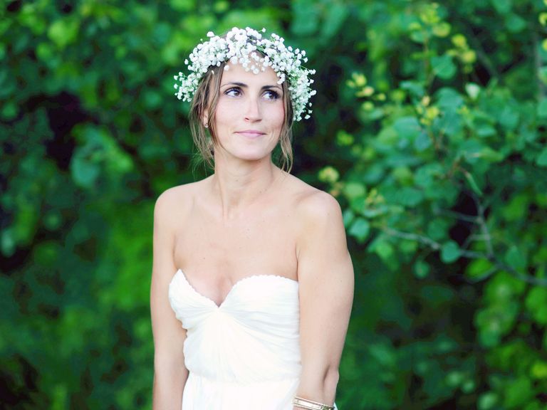 Flower Crown Wedding Hairstyles for Brides and Flower Girls