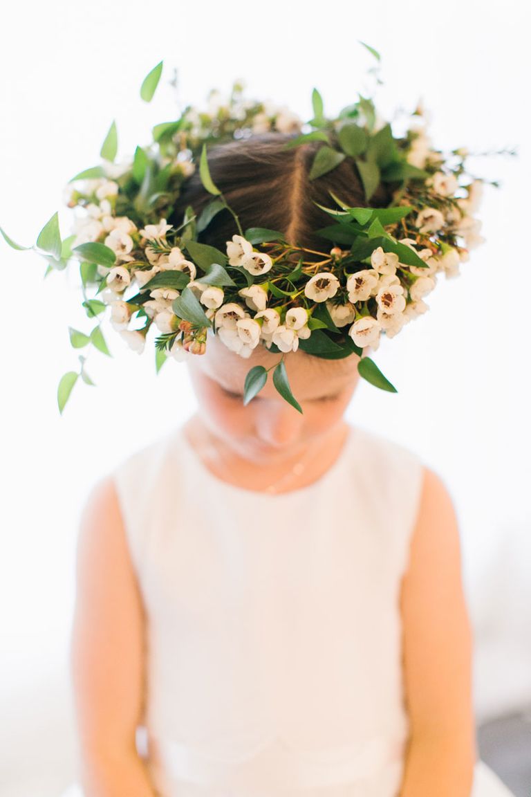 Flower Crown Wedding Hairstyles for Brides and Flower Girls