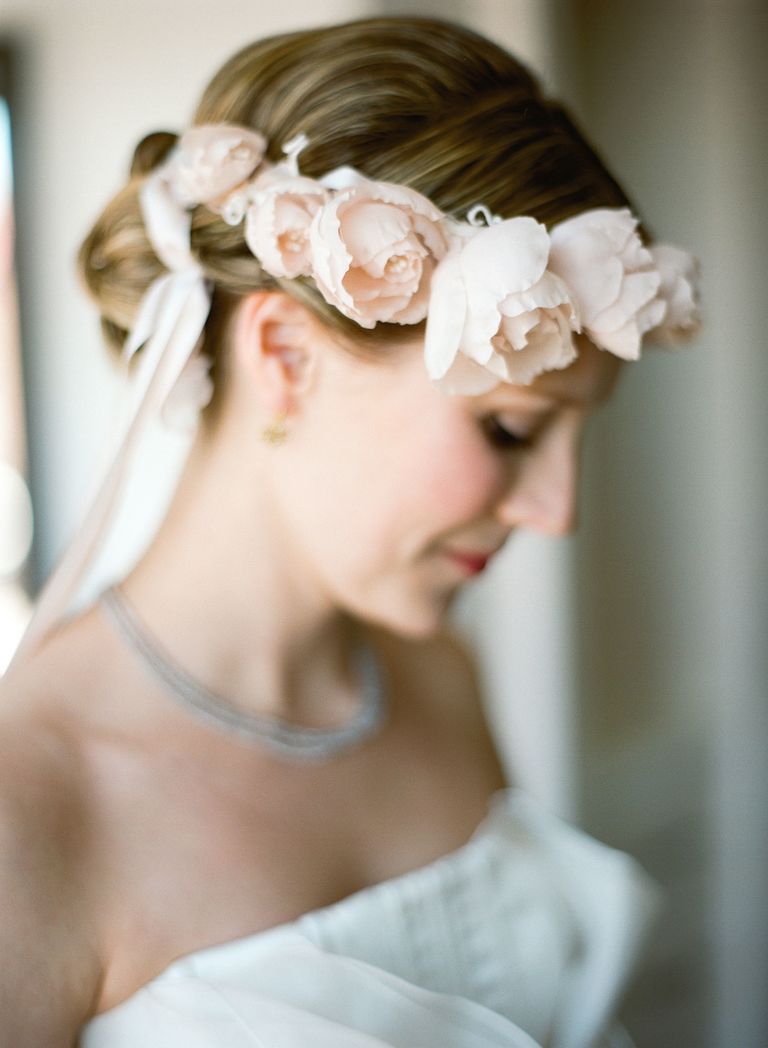 Flower Crown Wedding Hairstyles for Brides and Flower Girls