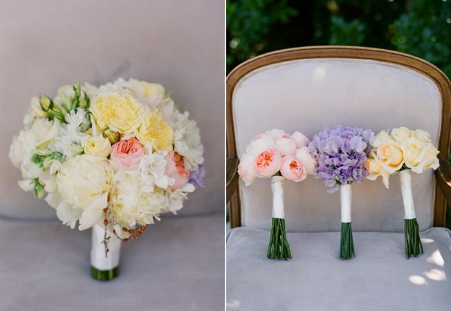 Monochromatic Bridesmaid Bouquets