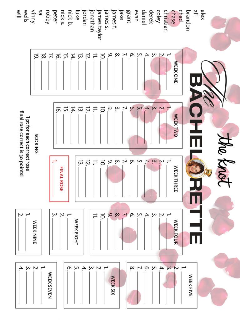 Play Along With Our 'Bachelorette' Bracket Each Week