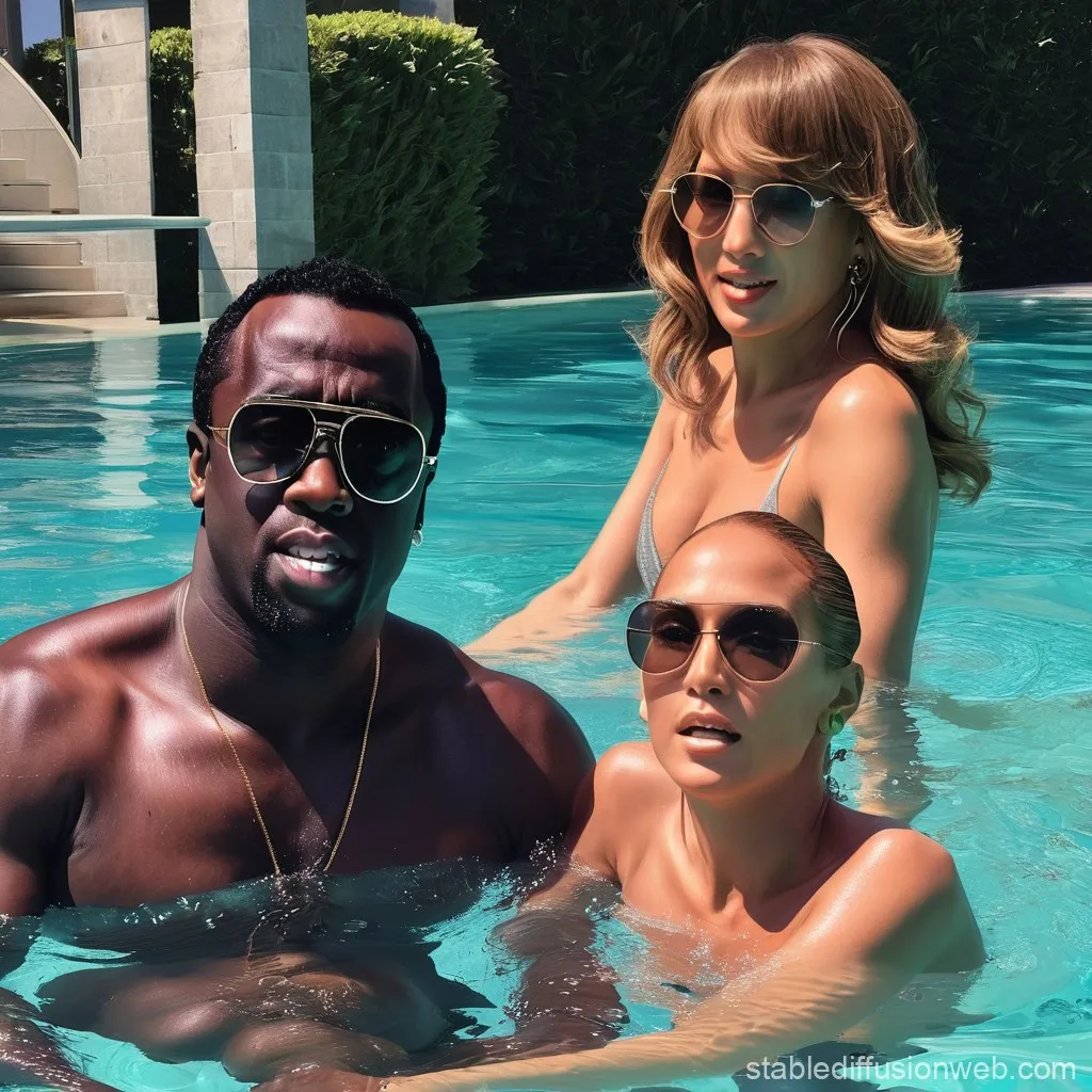 Diddy com Jennifer Lopez e Taylor Swift na piscina | Transmissão online estável